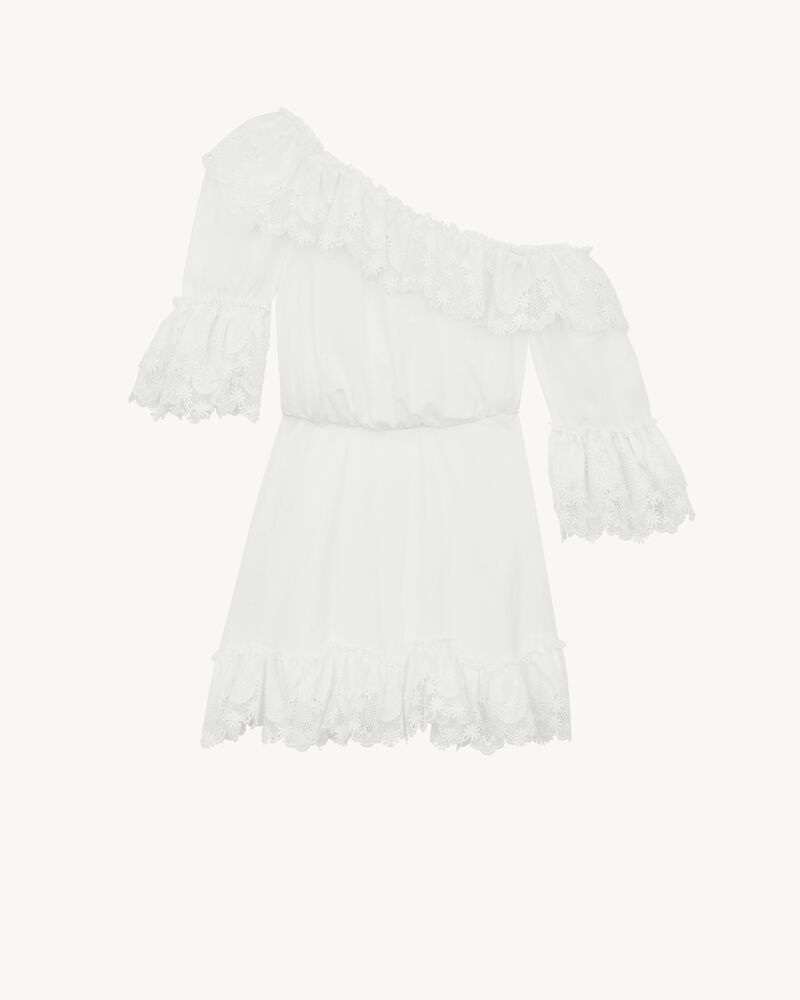 ruffled dress in cotton poplin