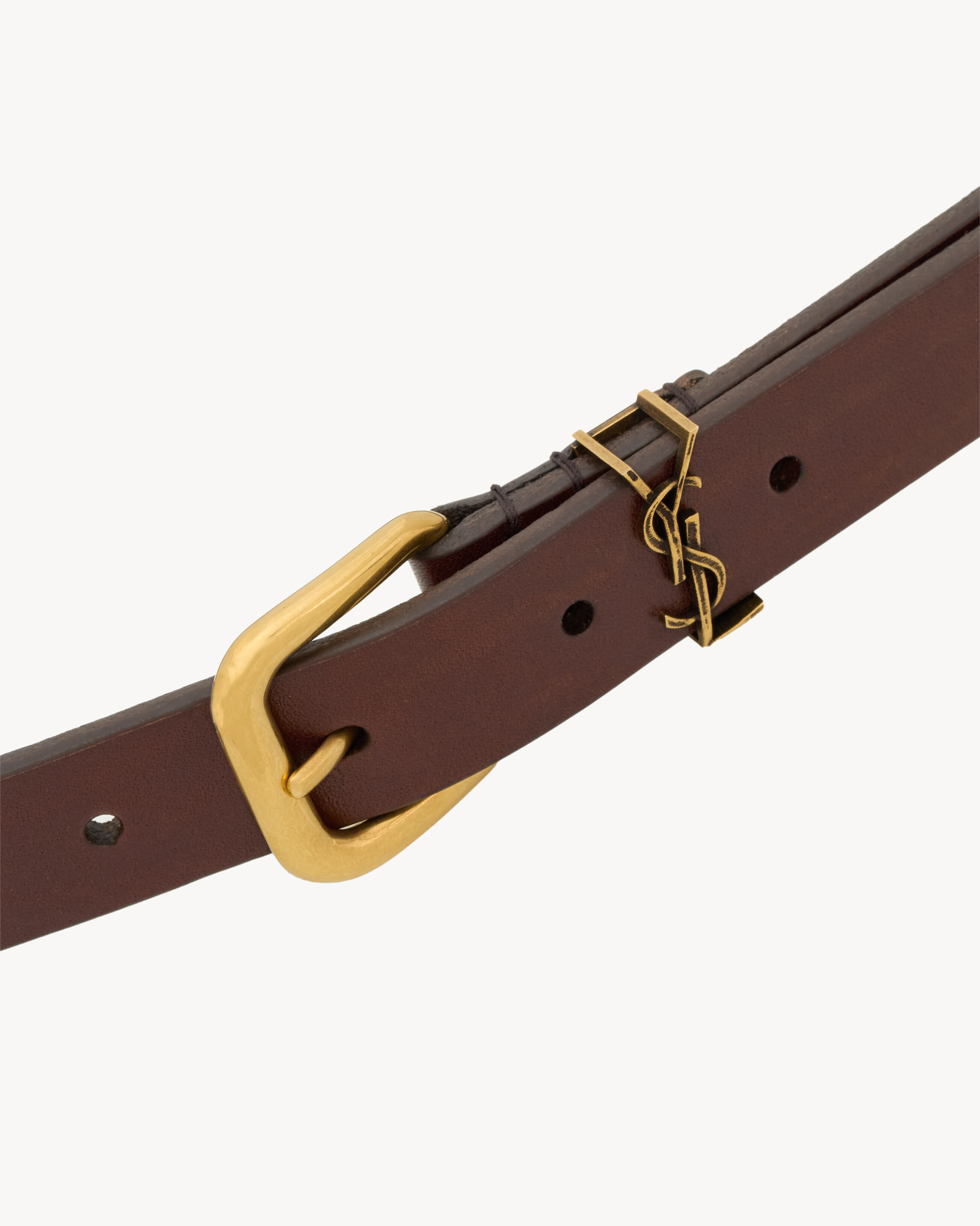 CASSANDRE rectangular buckle belt in leather