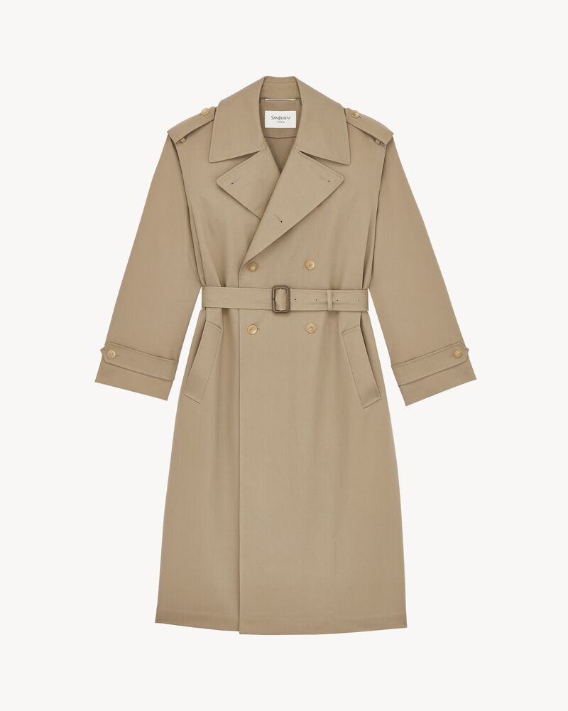 trench coat in bonded cotton
