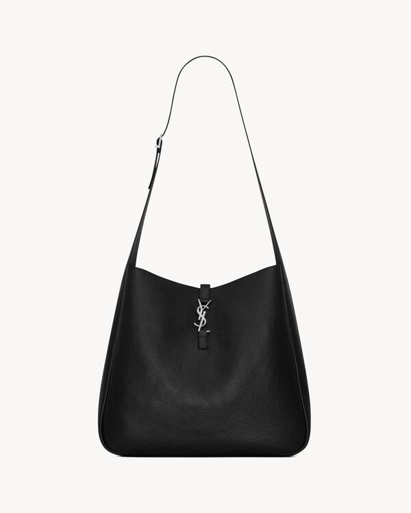 YVES SAINT LAURENT ショルダーバッグ ブラック LE 5 À 7 maxi hobo in grained leather in Black | Saint Laurent