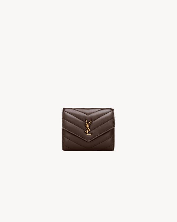 CASSANDRE multi-fold wallet in lambskin in Brown | Saint Laurent