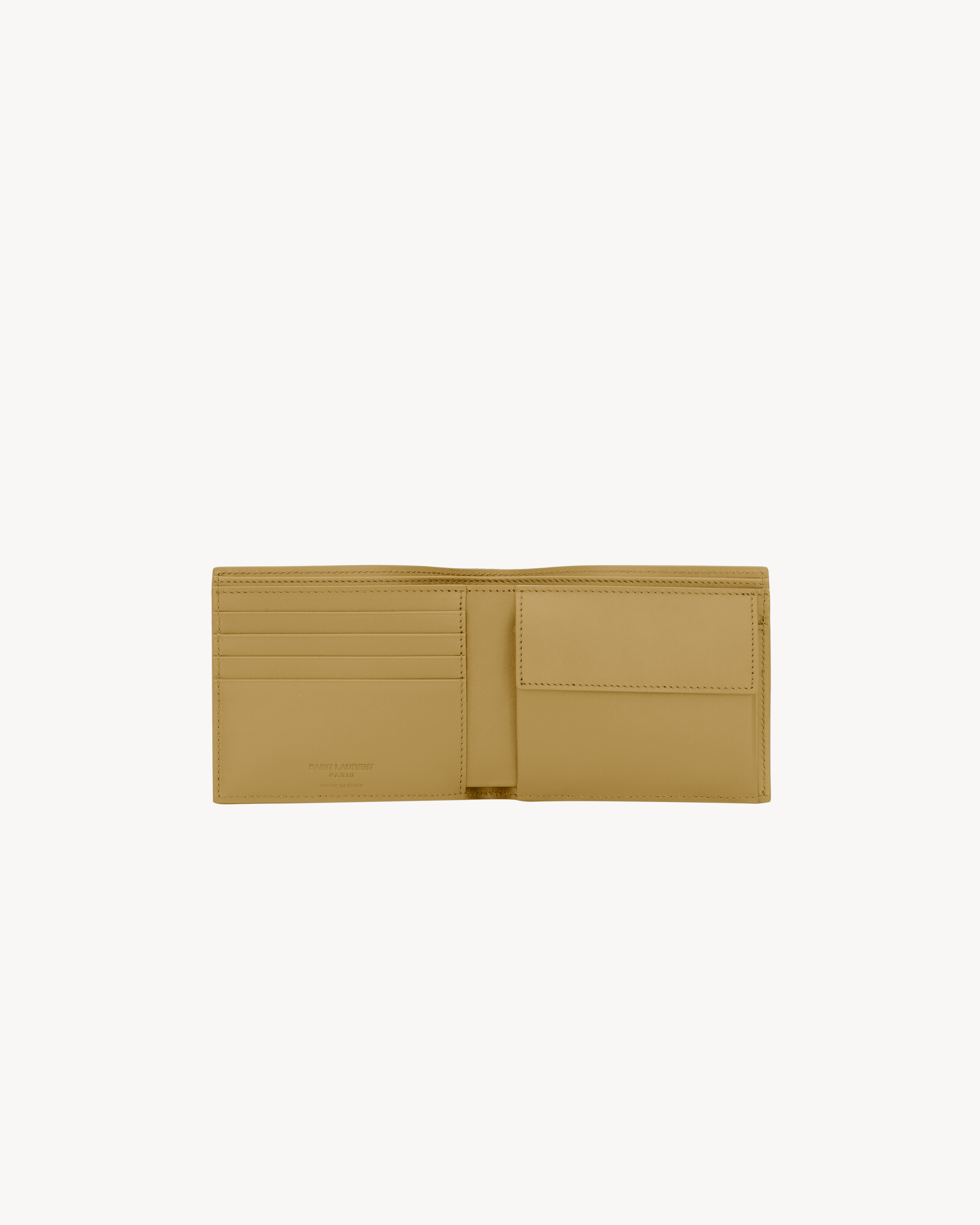 SAINT LAURENT PARIS光滑牛皮革配零钱袋横款钱包