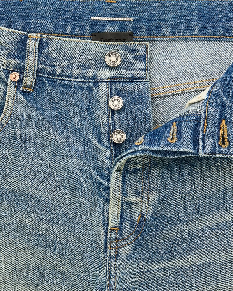 tapered mid rise jeans