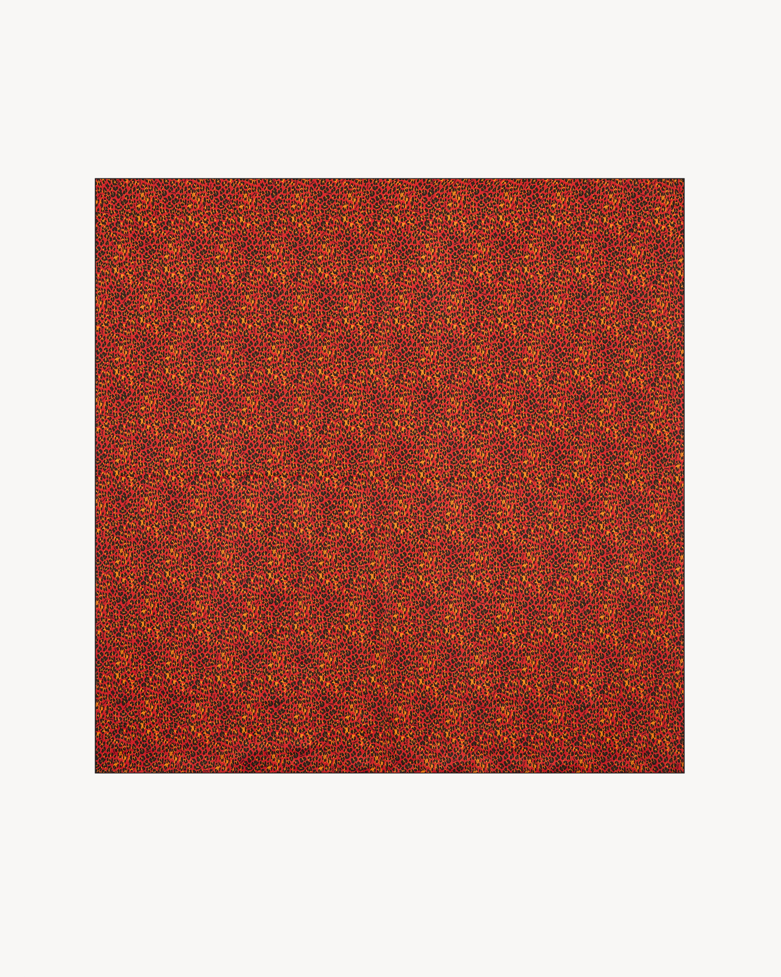 sciarpa quadrata in charmeuse di seta stampa leopardo