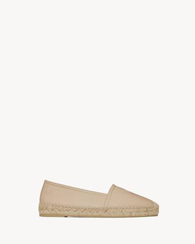 Saint Laurent  Beige Leather Espadrilles with Embossed YSL SAINT LAURENT Cassandre logo-embossed leather espadrilles  main image 4