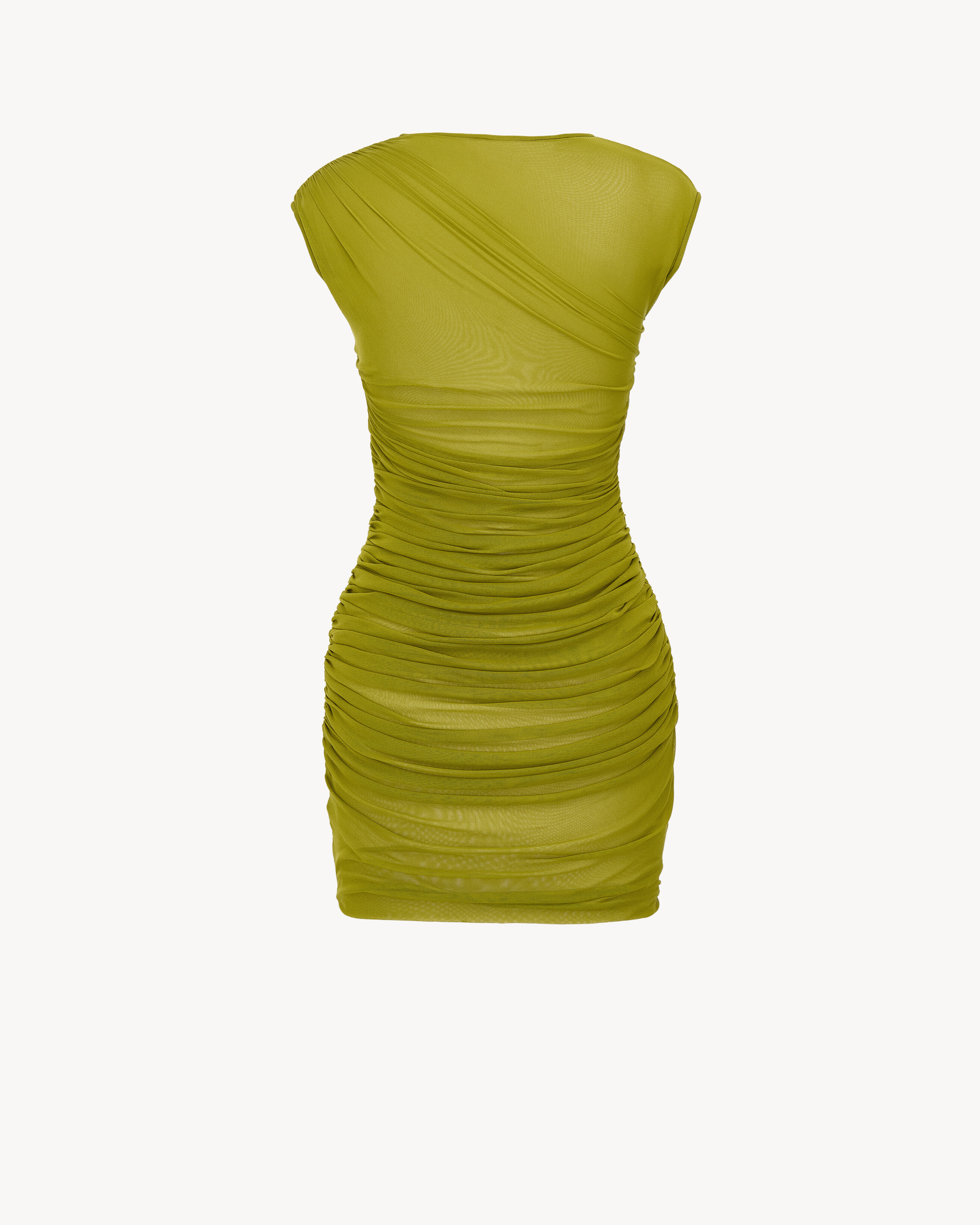 ruched dress in tulle jersey