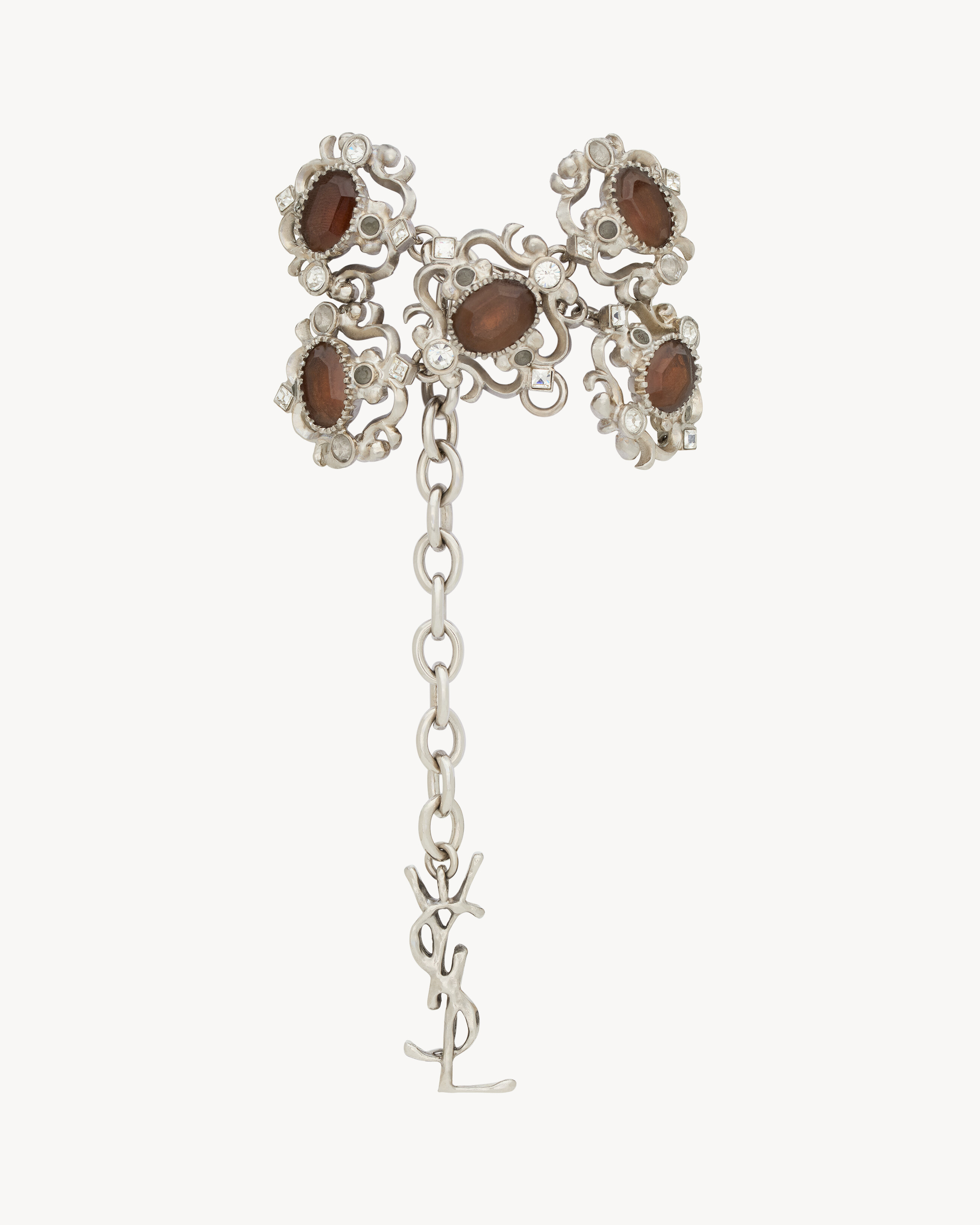 crystal flower bracelet in metal