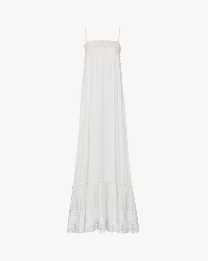 dress in embroidered cotton poplin