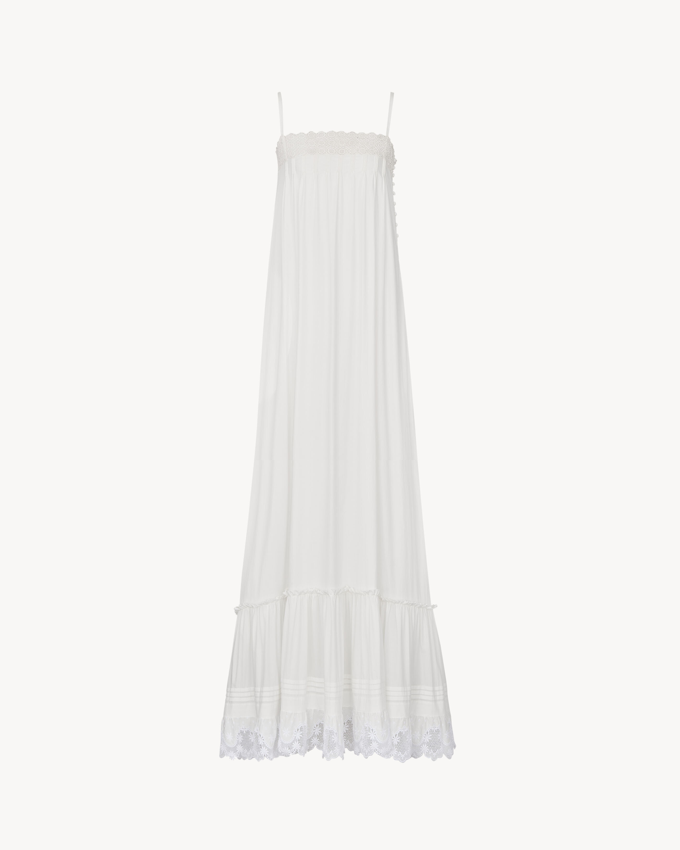dress in embroidered cotton poplin