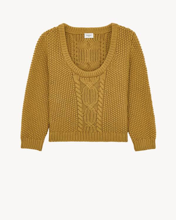 scoop-neck sweater in wool knit