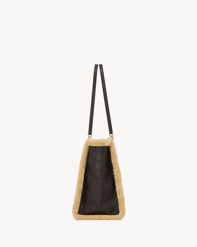 NIKI shopping en cuir et shearling
