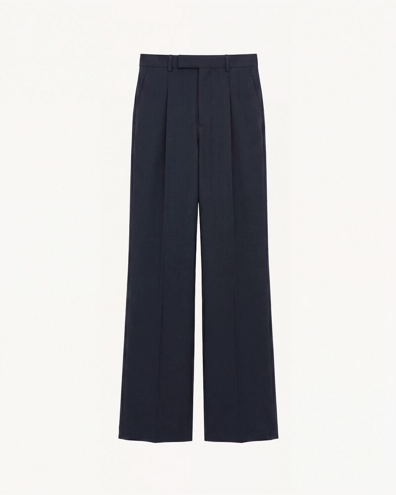 fluid pants in brushed wool flannel