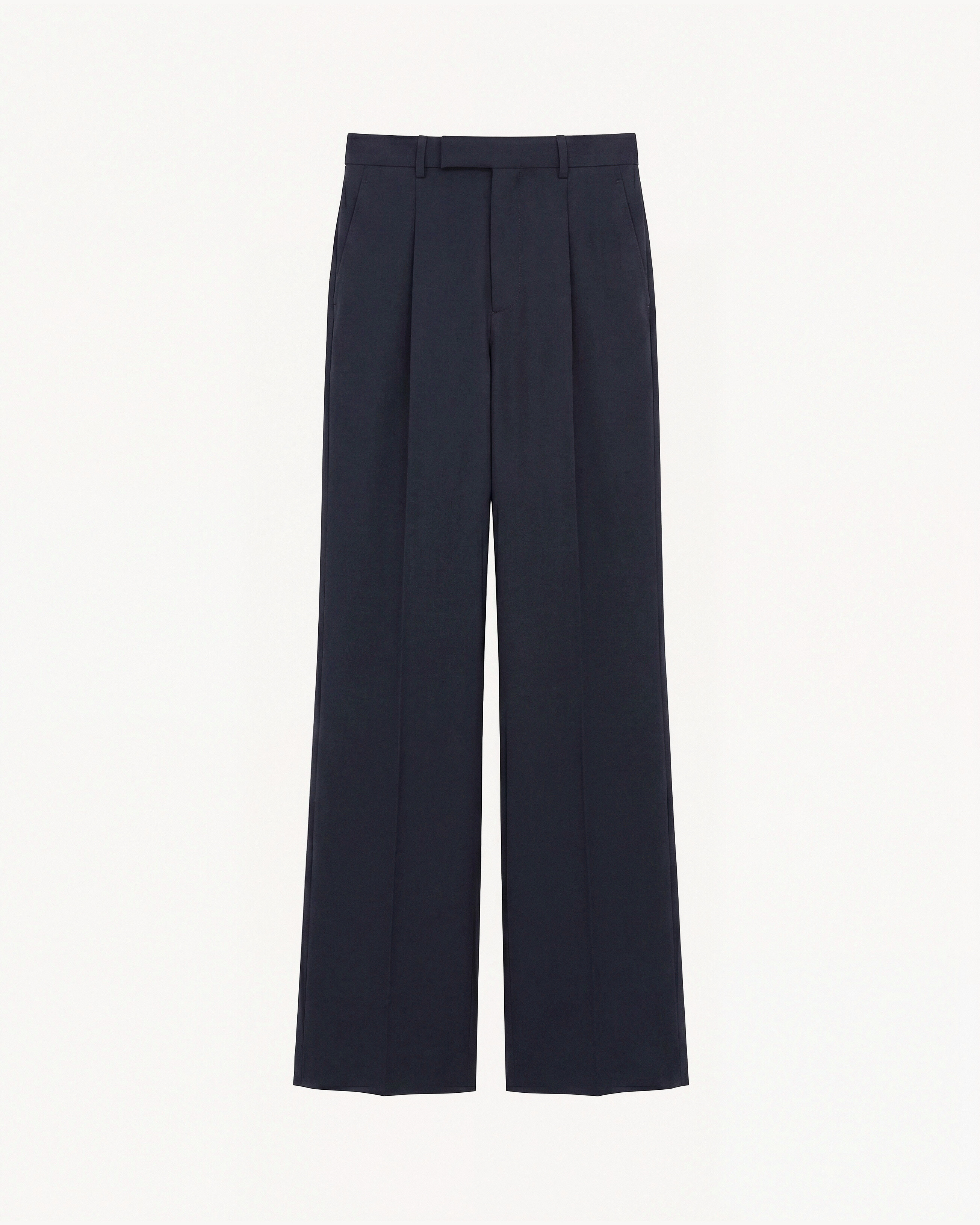 fluid pants in brushed wool flannel