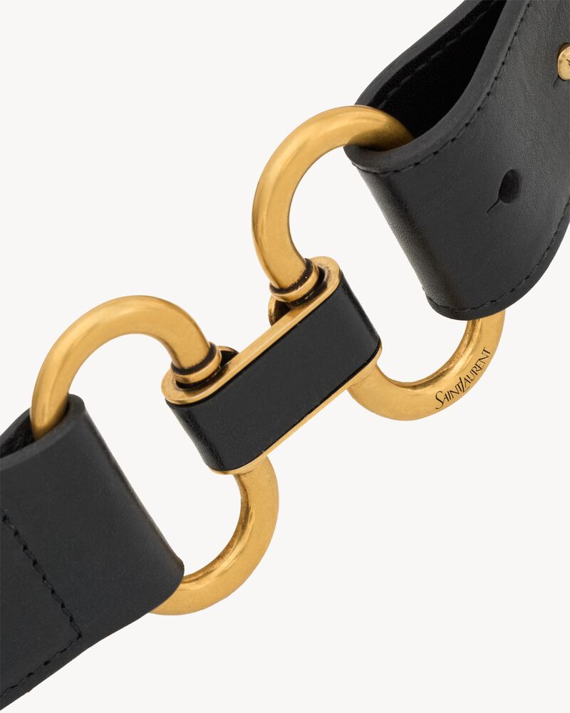 double ring belt in leather