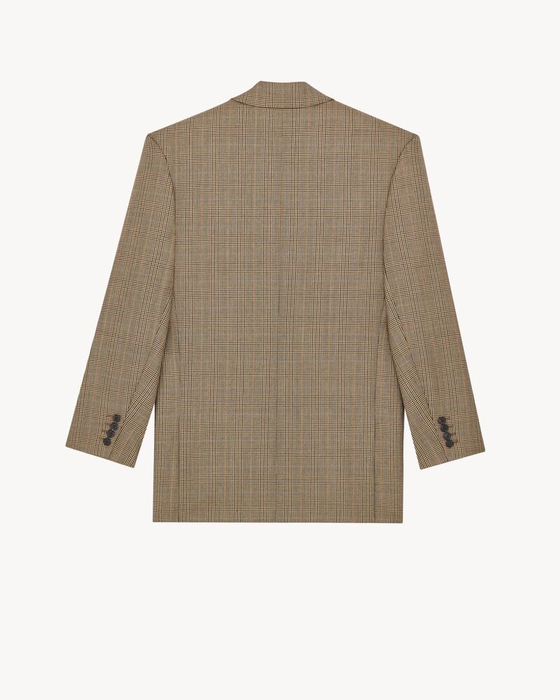 double-breasted jacket in prince of wales puppytooth wool
