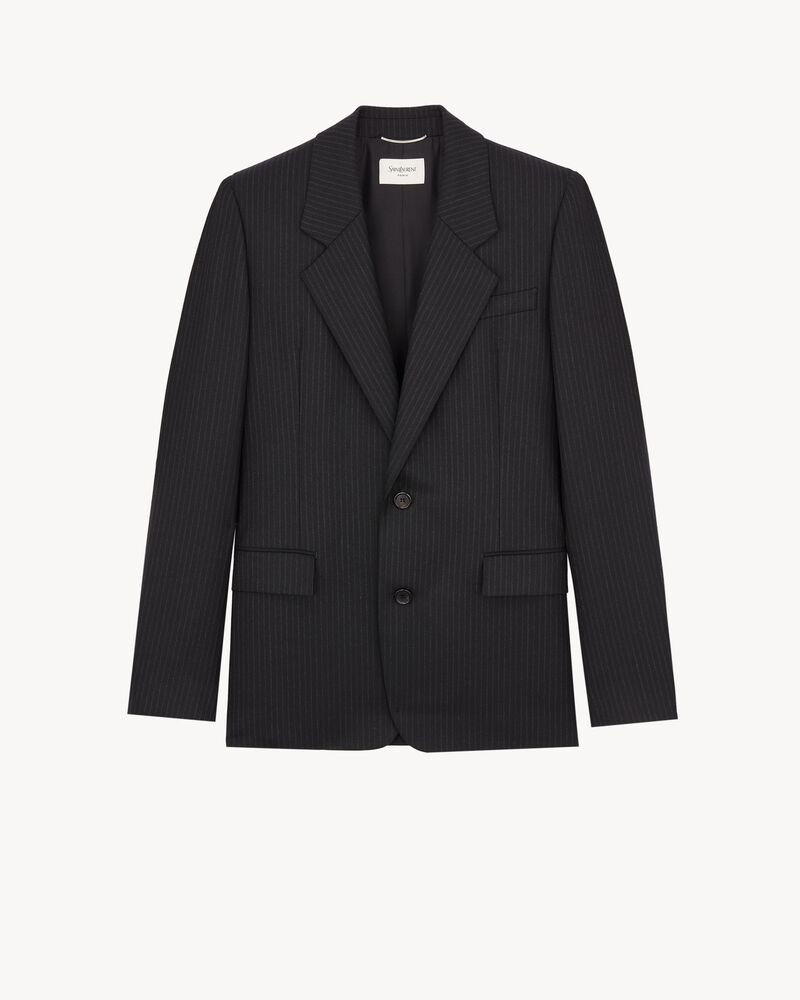 jacket in chalk-stripe wool