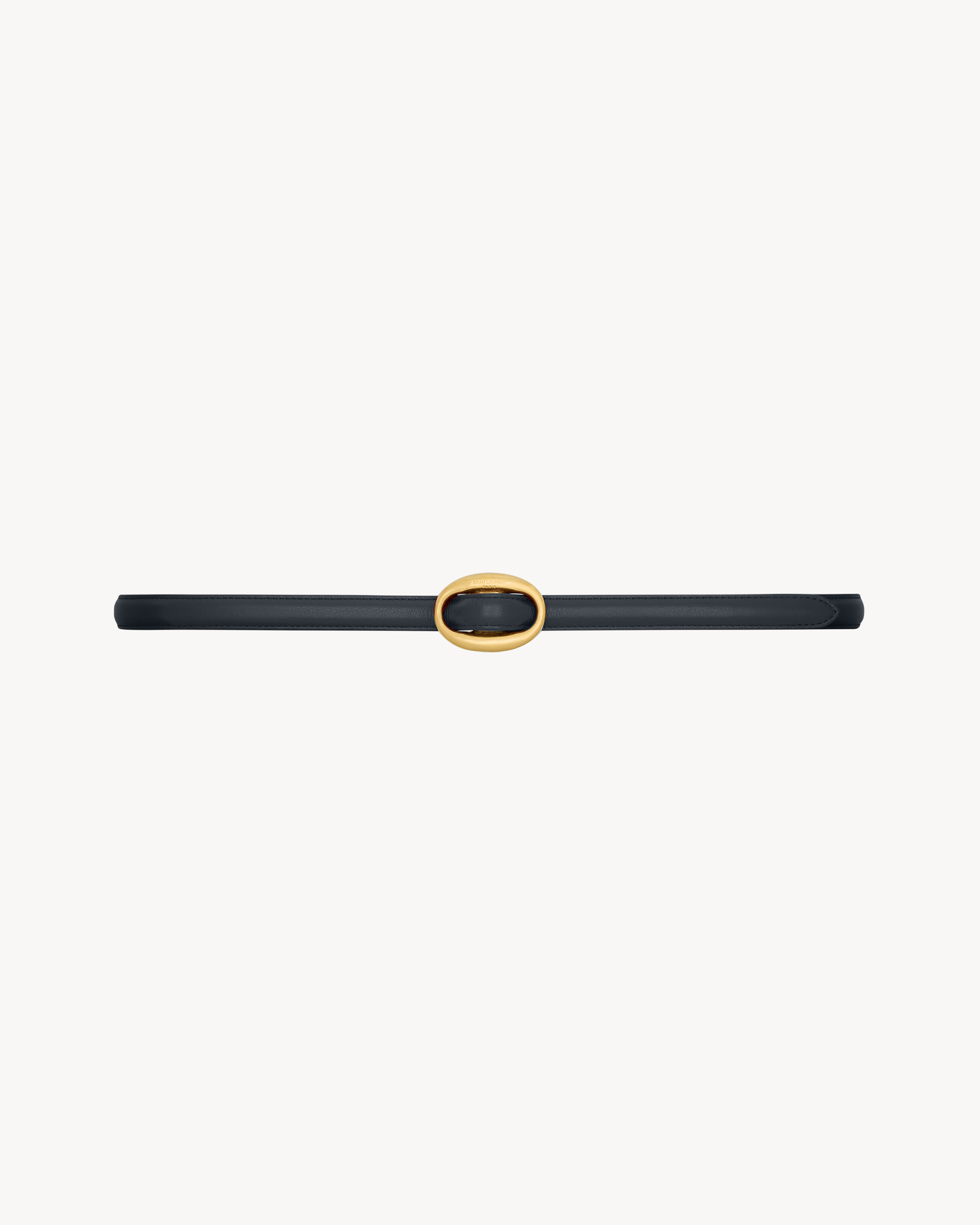 oval buckle thin reversible belt in smooth leather