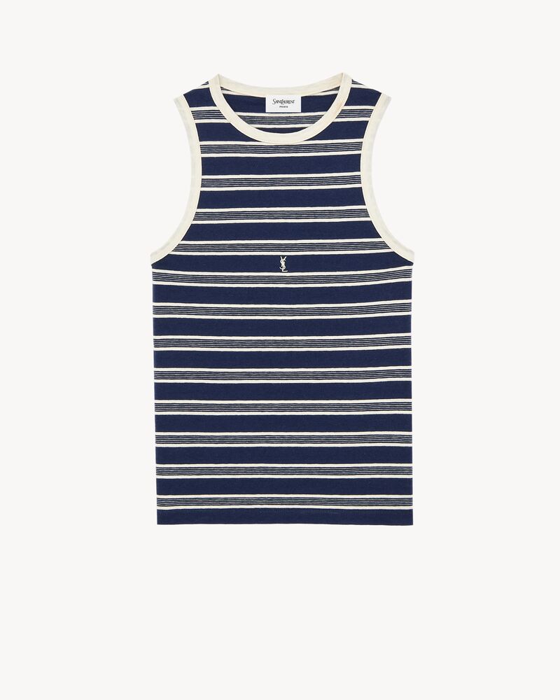 CASSANDRE tank top in striped cotton jersey