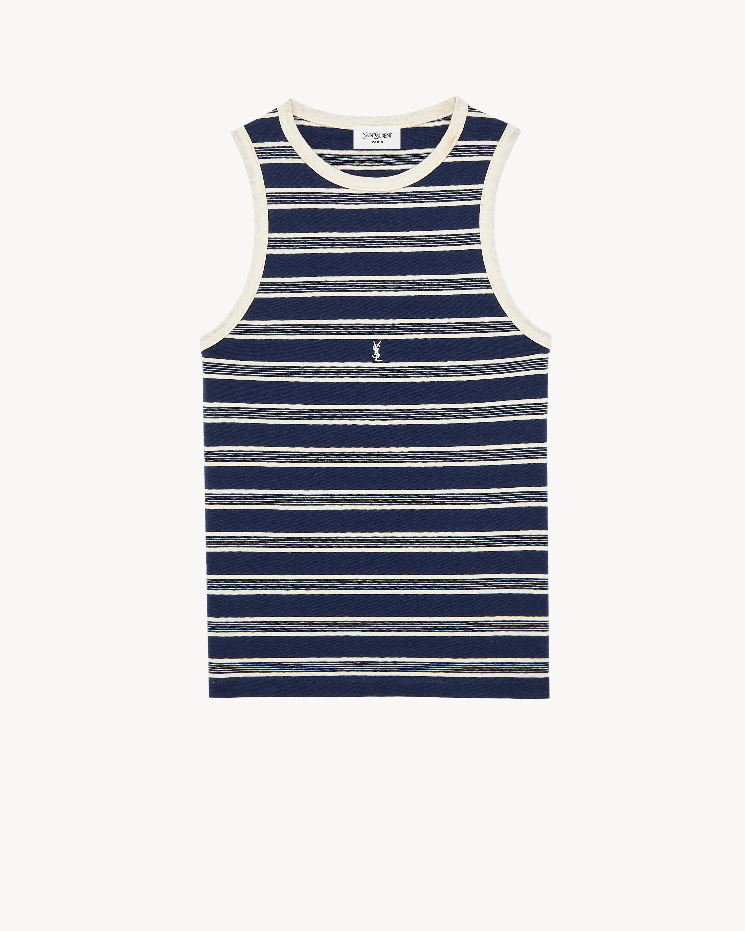 CASSANDRE tank top in striped cotton jersey