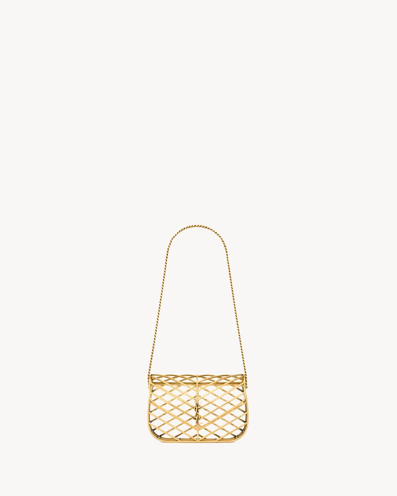 LOULOU minaudière in metal and lizard