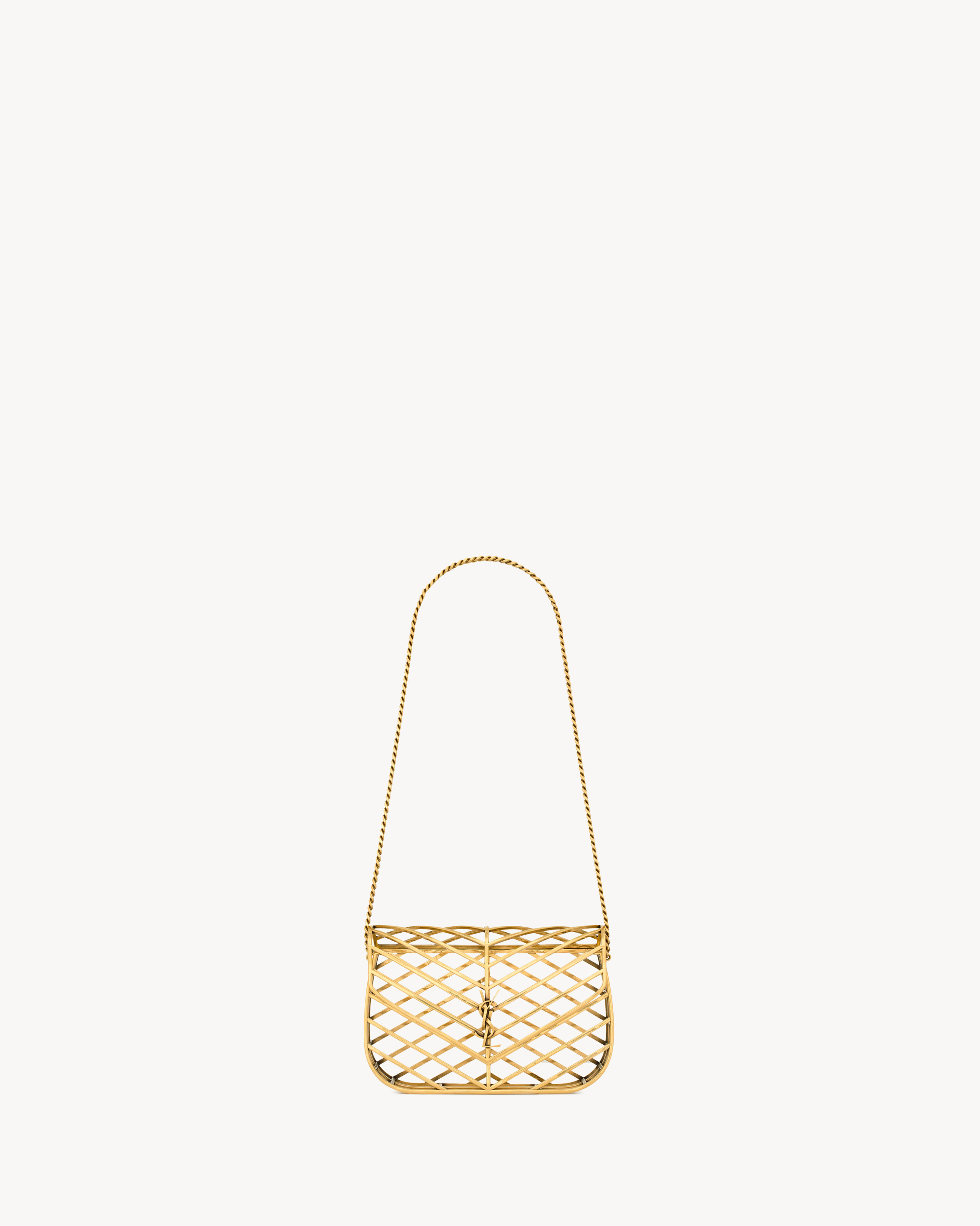 LOULOU minaudière in metal and lizard