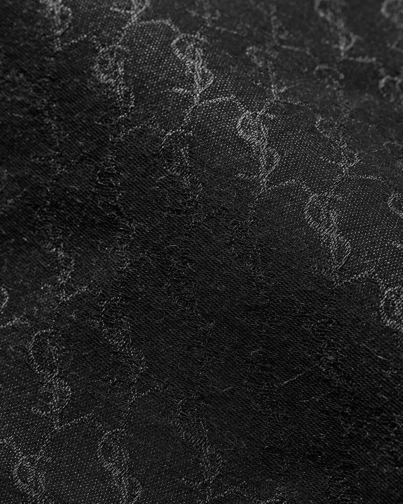SAINT LAURENT PARIS 15AW マフラー CASSANDRE scarf in cashmere and silk jacquard in Black | Saint