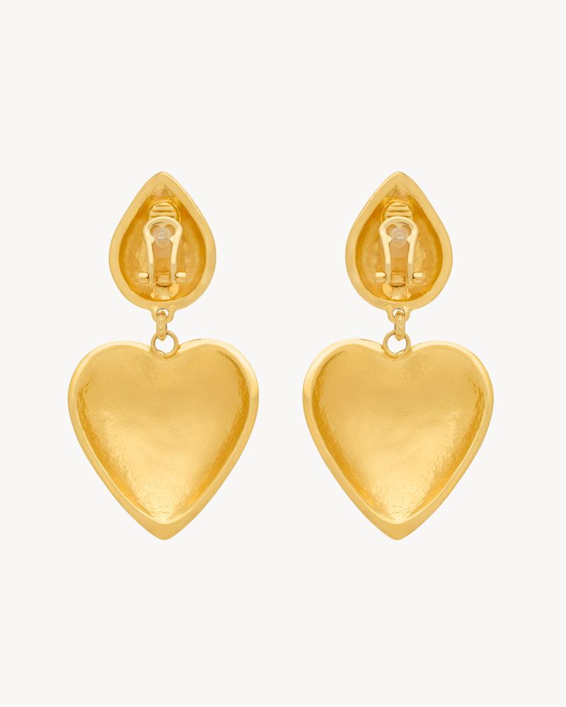 heart drop earrings in enamel
