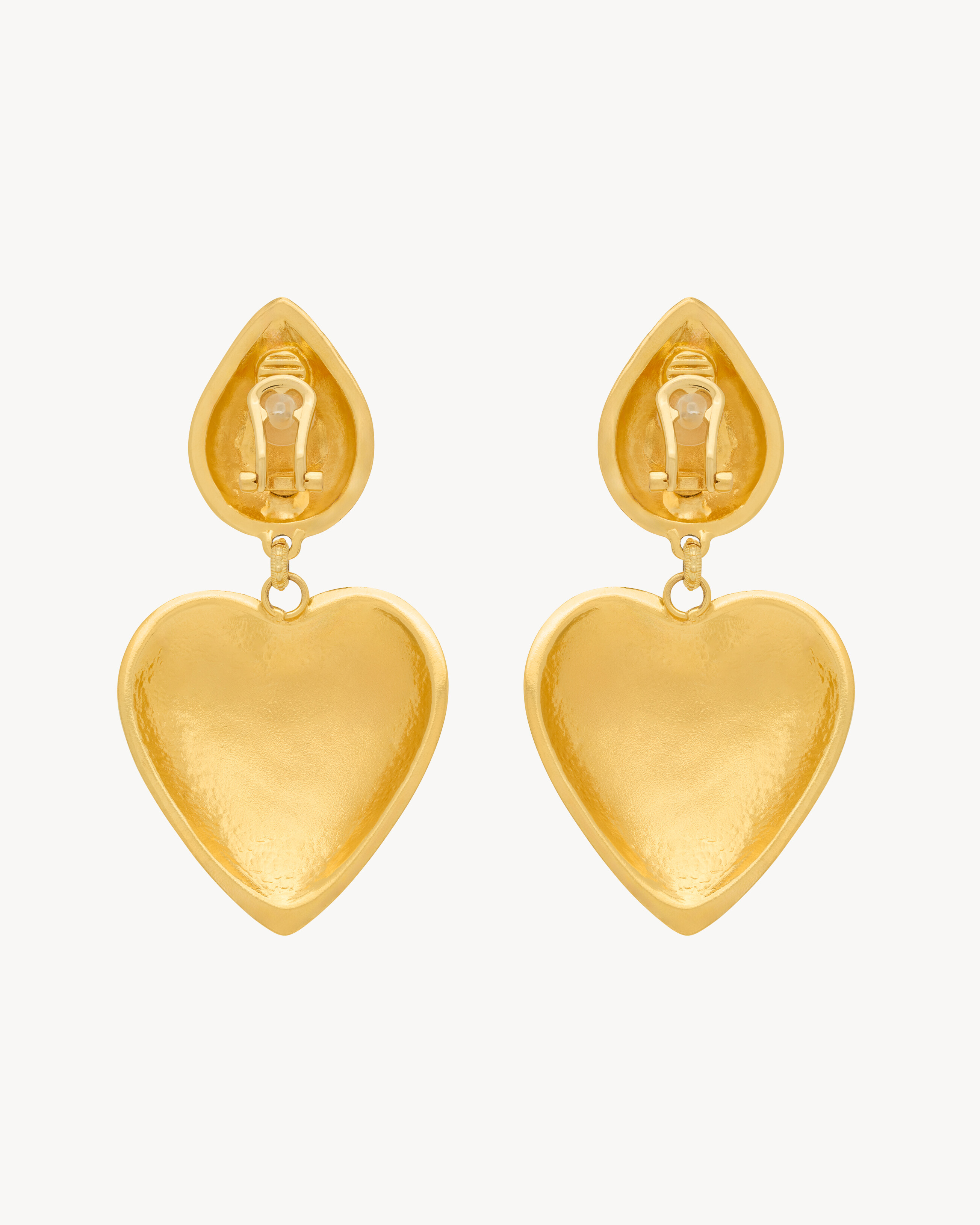 heart drop earrings in enamel