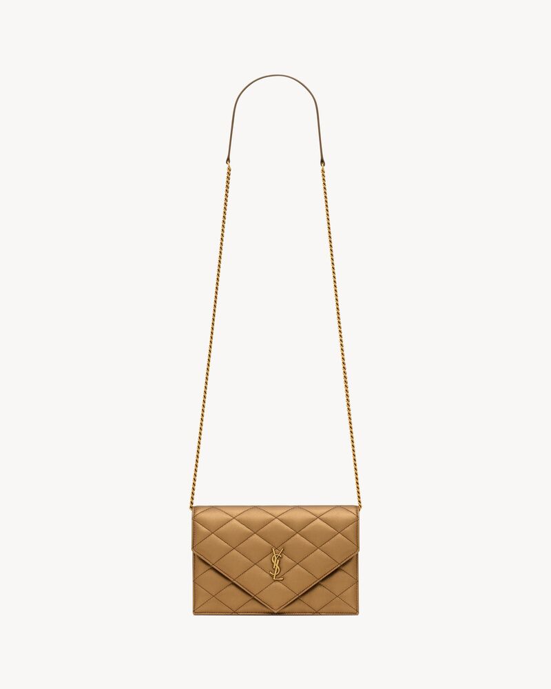 PARIS chain wallet in metallic leather