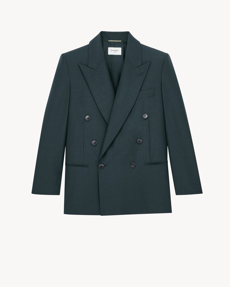 double-breasted jacket in light wool and mohair