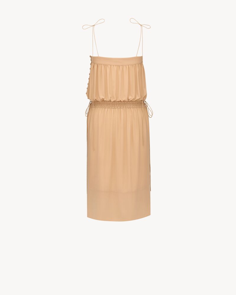 balloon midi dress in silk crepe de chine