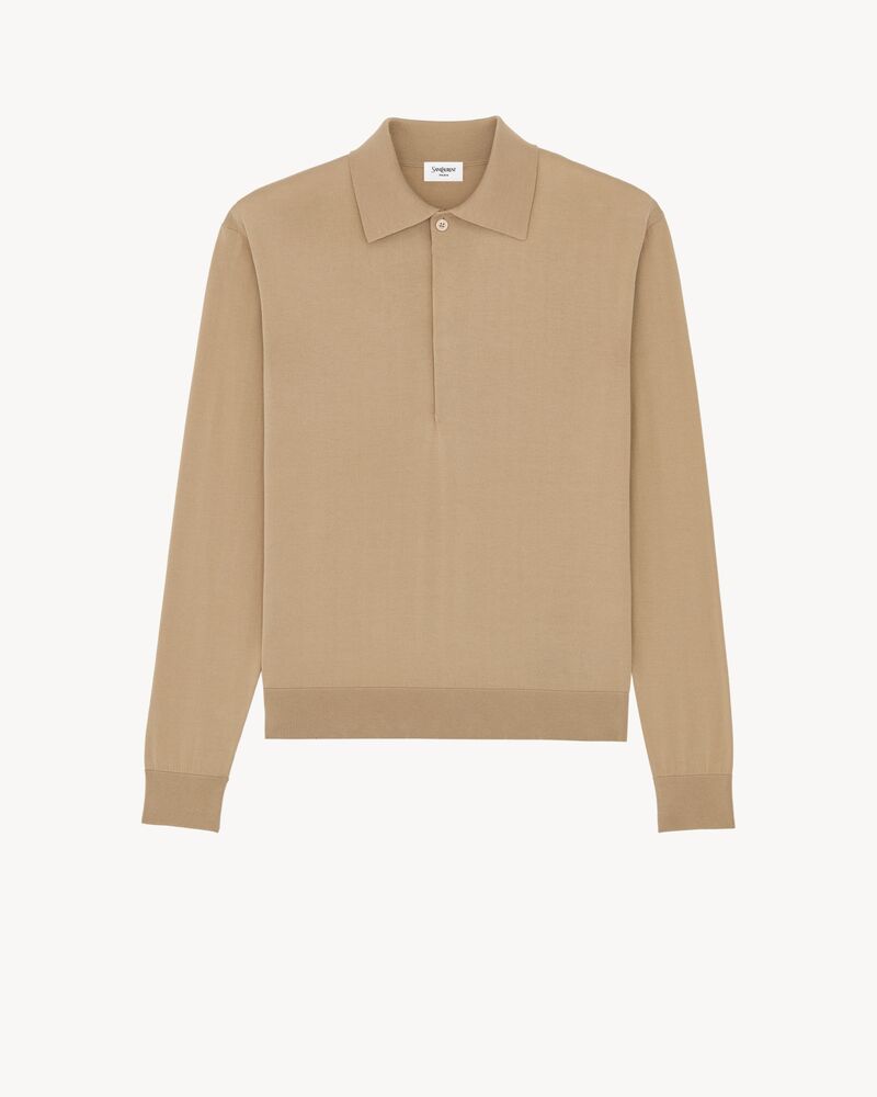 polo in silk and cotton knit