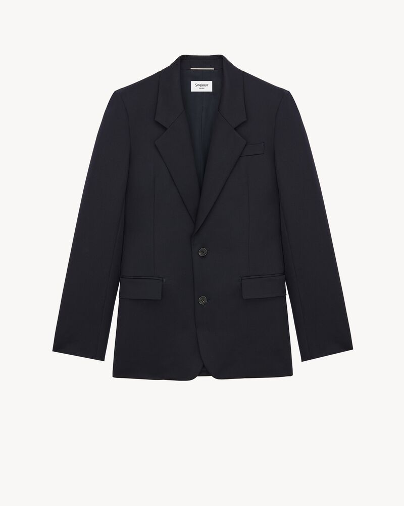 single-breasted jacket in wool gabardine