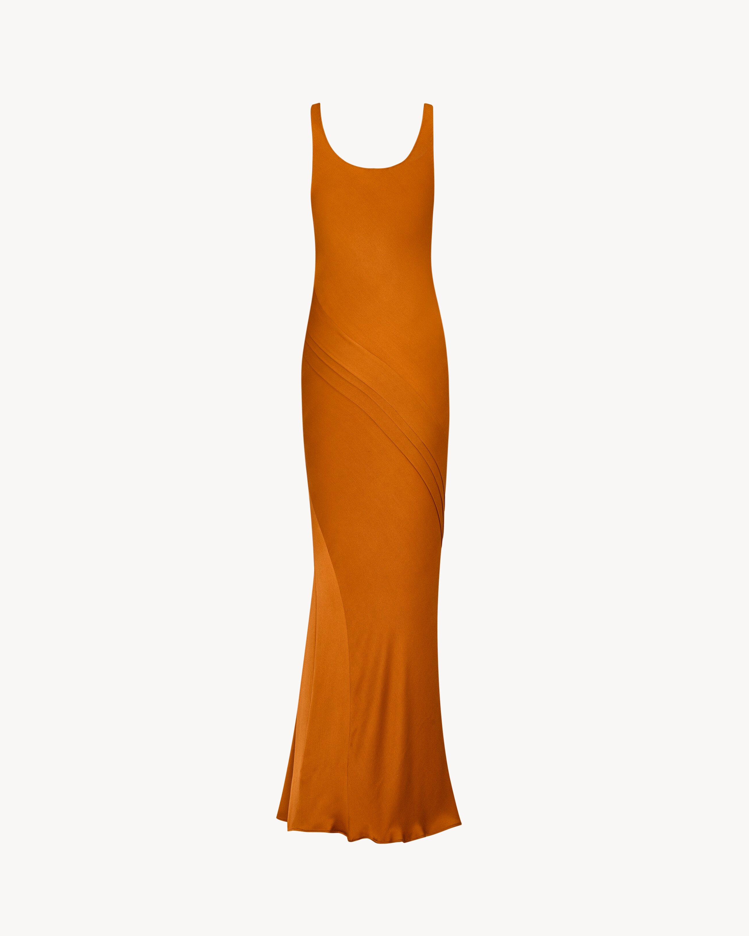 draped tank dress in silk satin