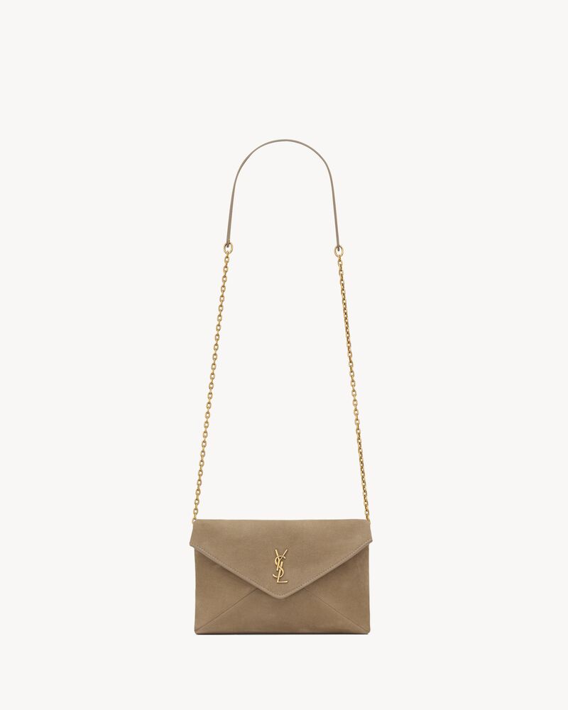 CASSANDRE small chain pouch in suede