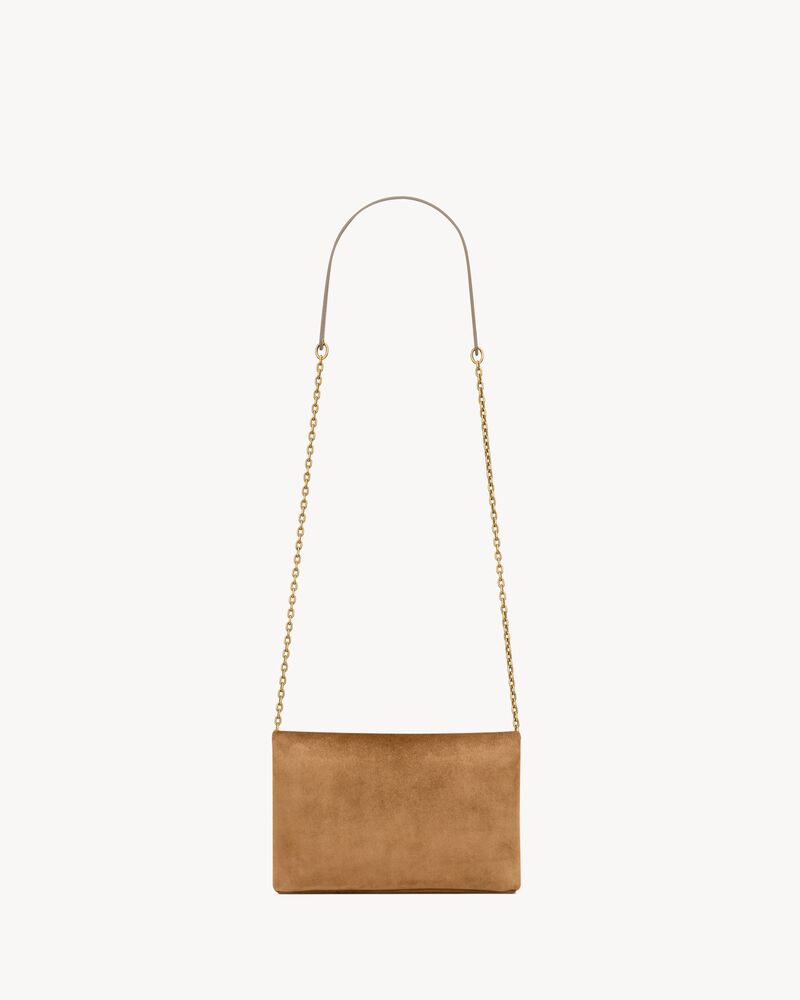 CASSANDRE small chain pouch in suede