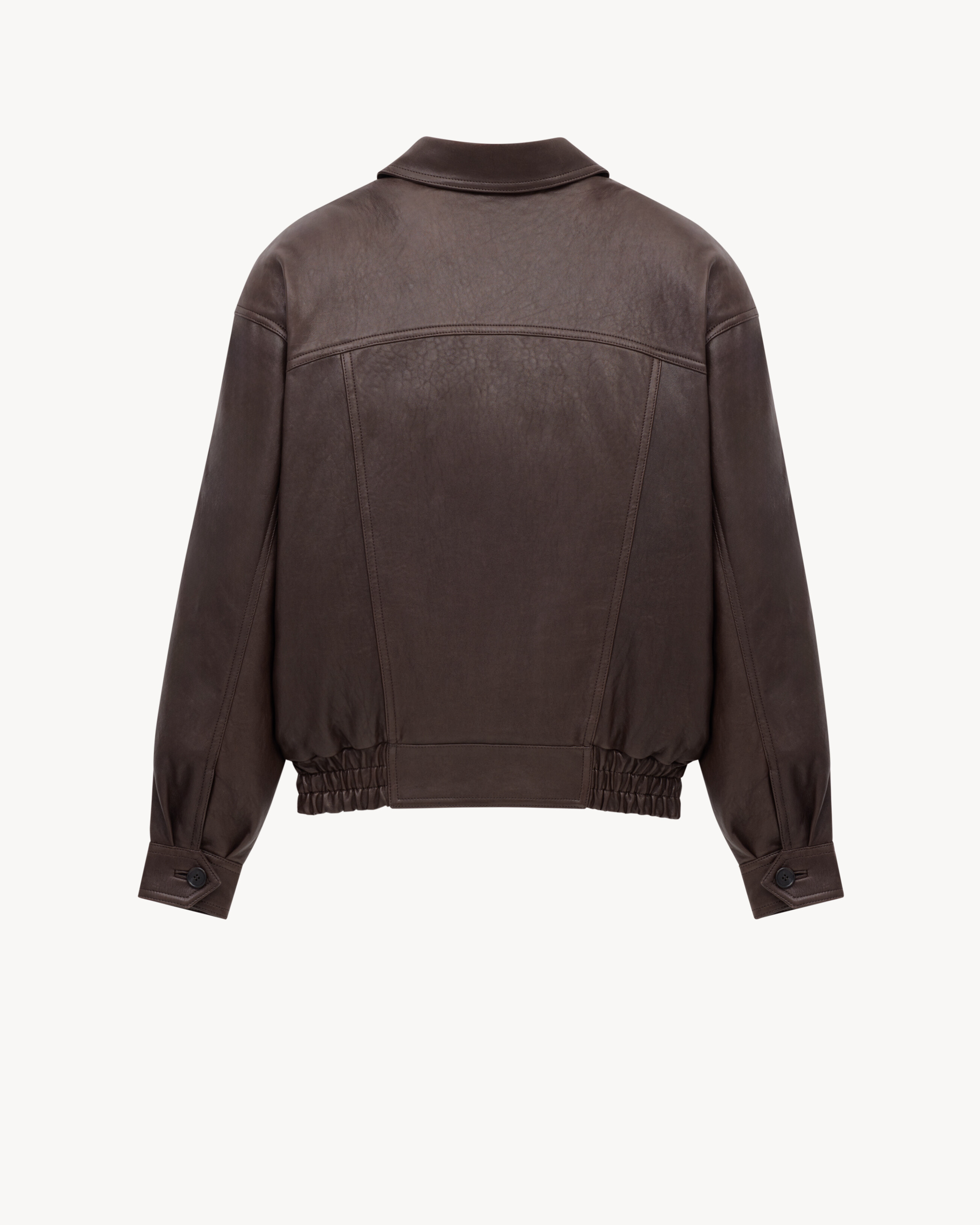 bomber jacket in bubbled lambskin