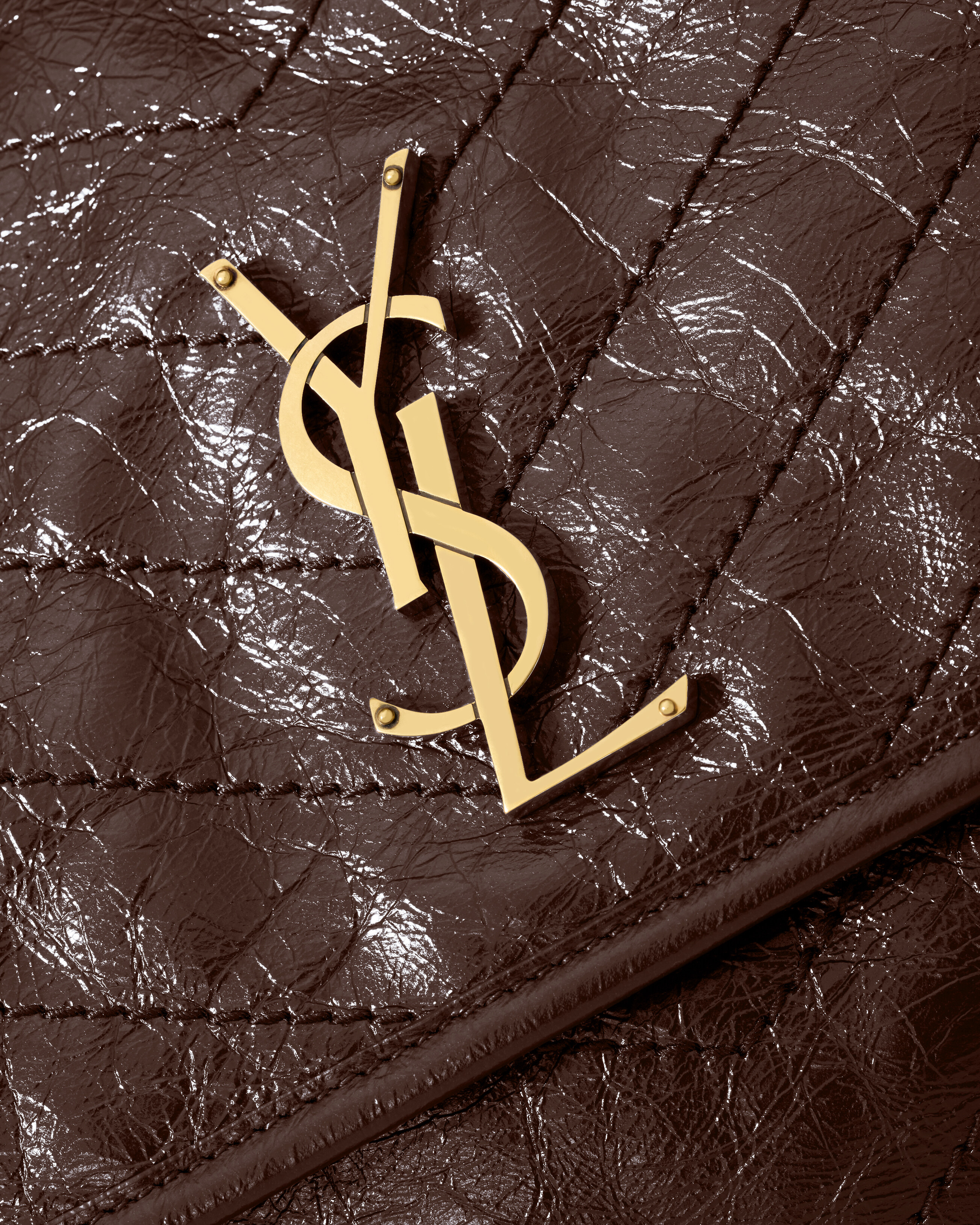 なこ NIKI média em couro vintage em MARROM | Saint Laurent | YSL BR