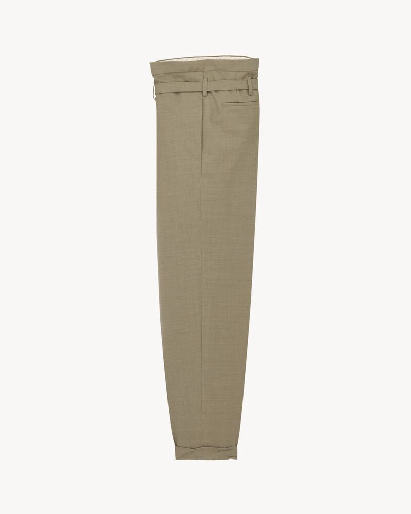 paperbag pants in wool gabardine
