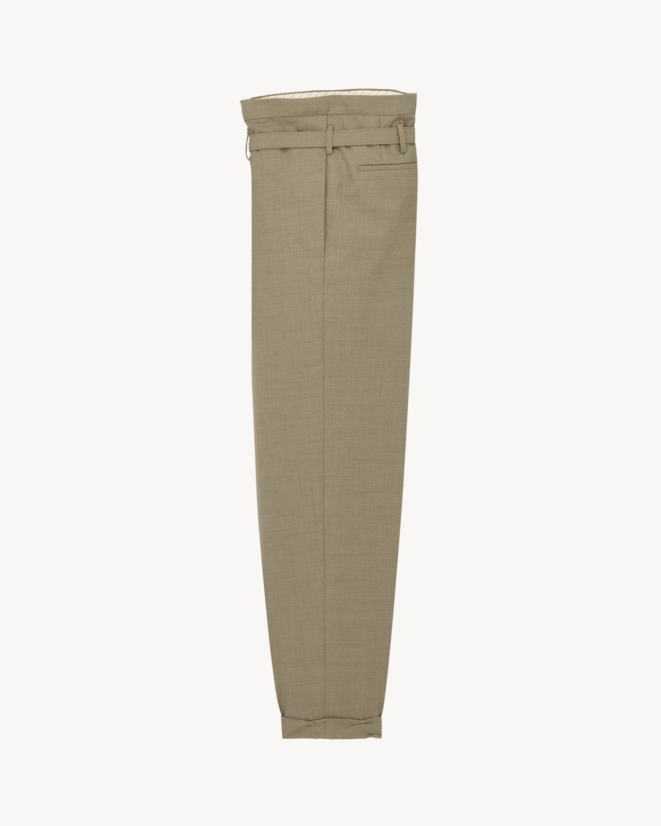 paperbag pants in wool gabardine