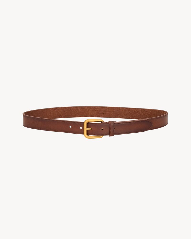 rectangular buckle belt in leather