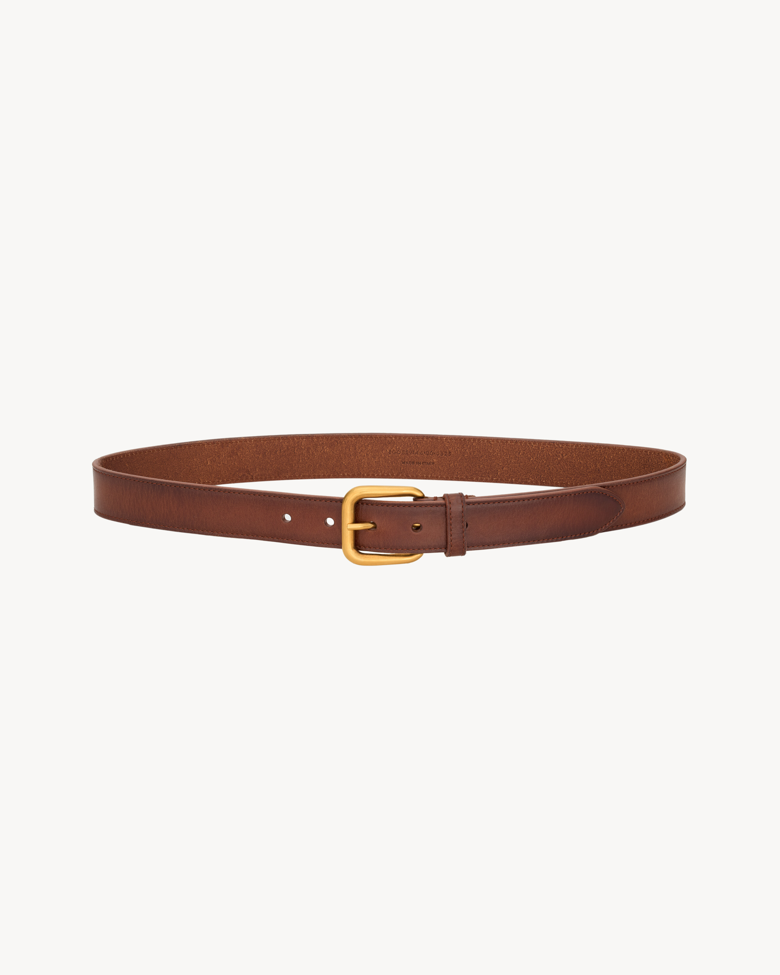 rectangular buckle belt in leather
