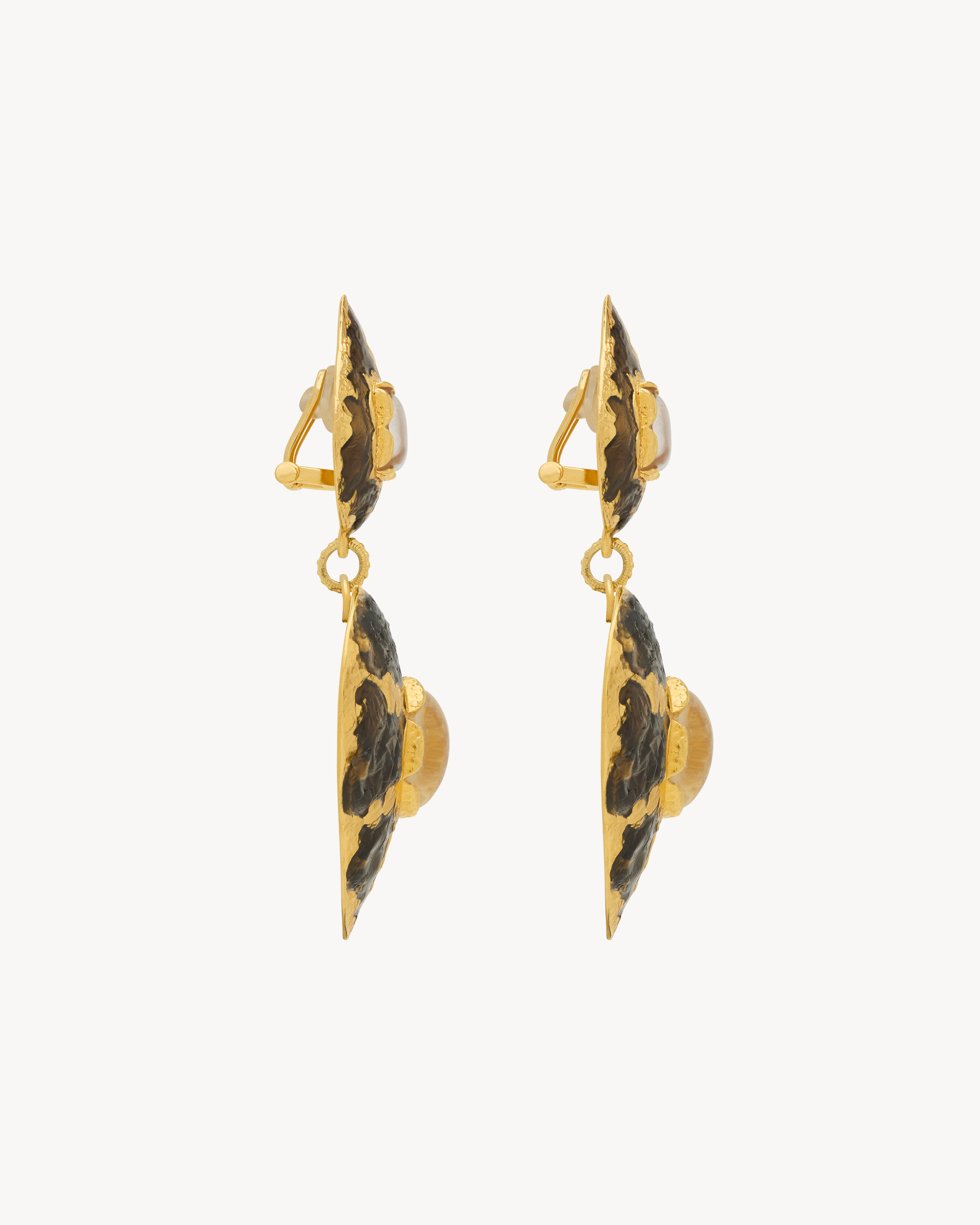 heart drop earrings in enamel