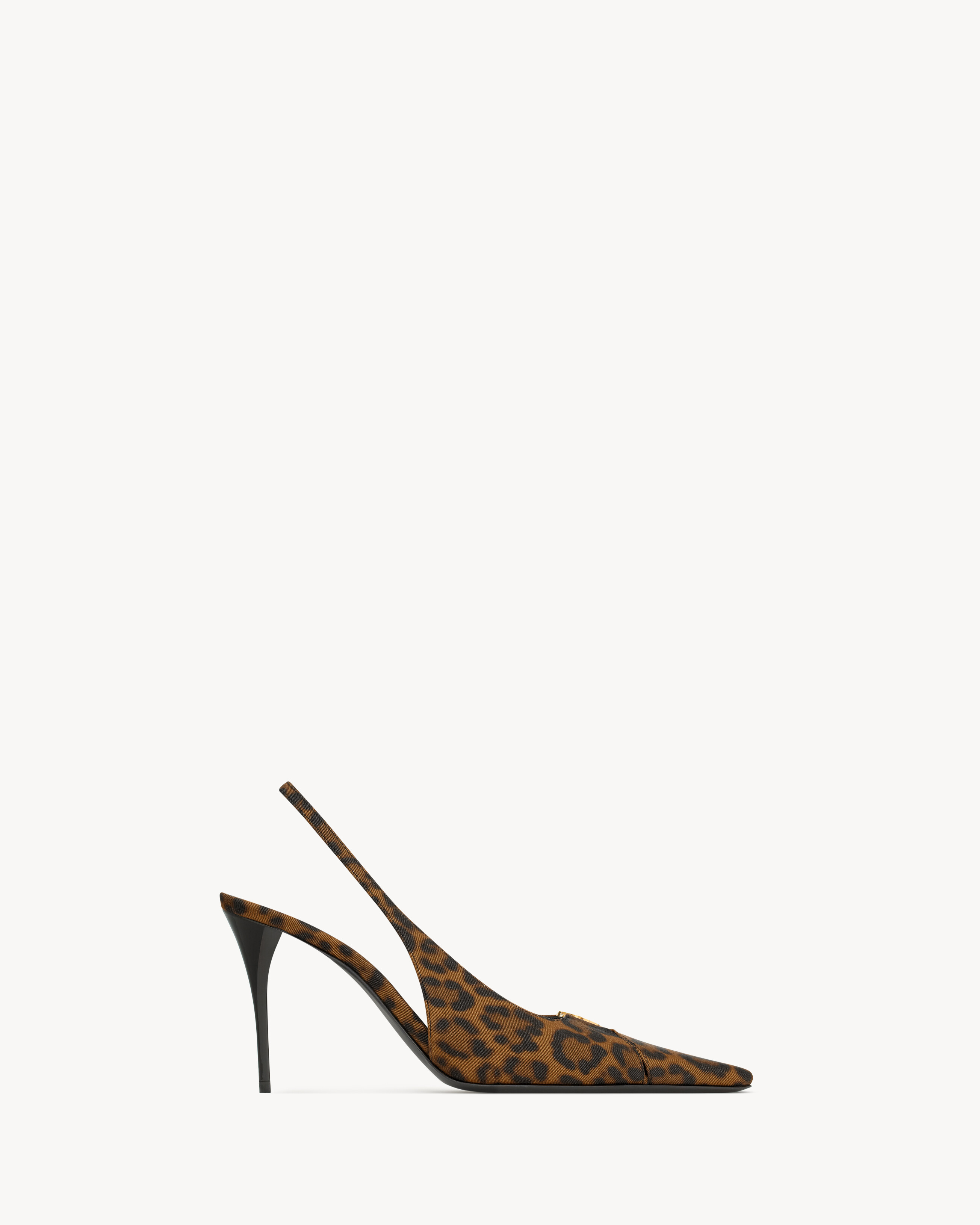 BABYLONE BRETEUIL slingback pumps in leopard grosgrain
