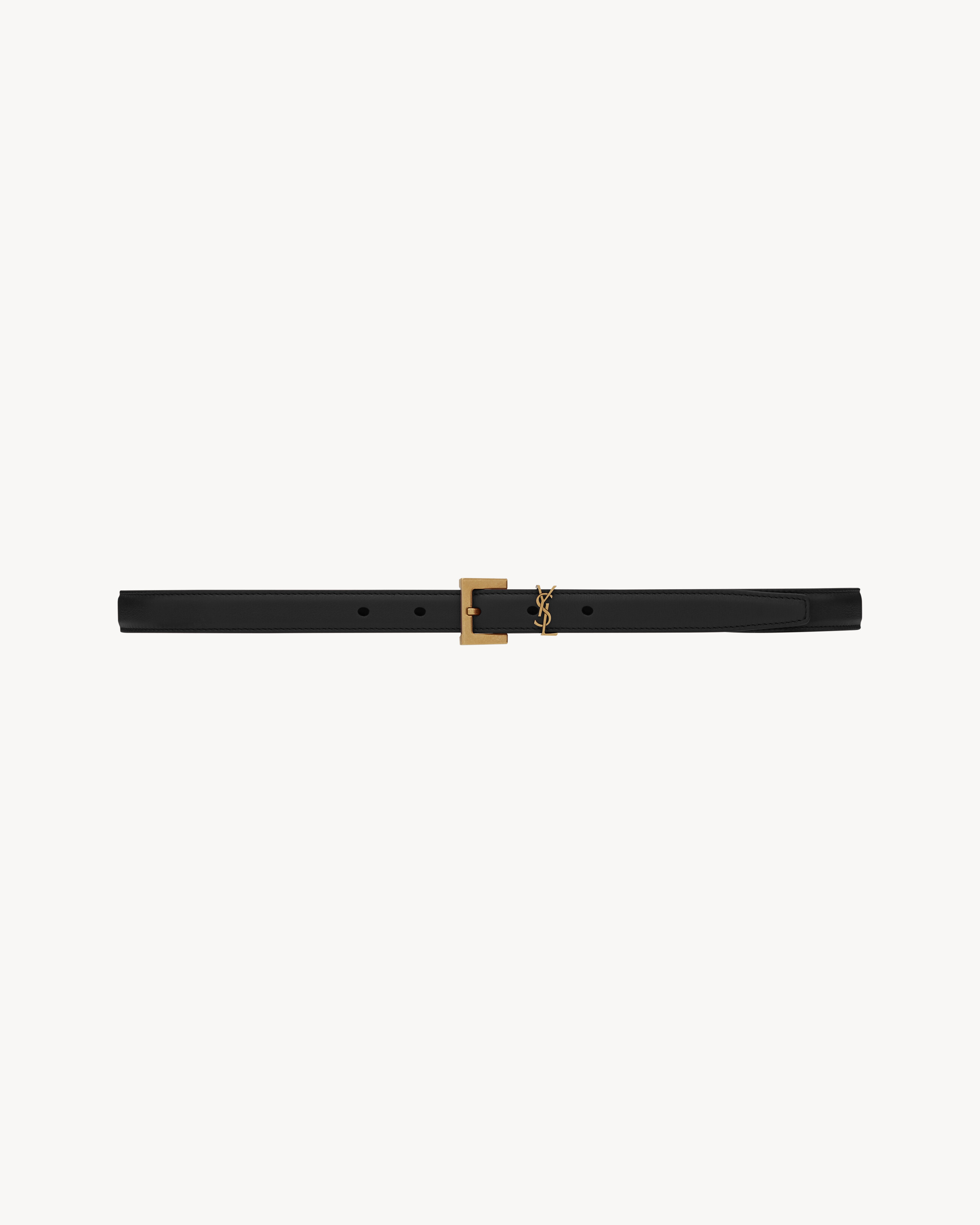 CASSANDRE CINTURA SOTTILE CON FIBBIA QUADRATA IN PELLE BOX SAINT LAURENT