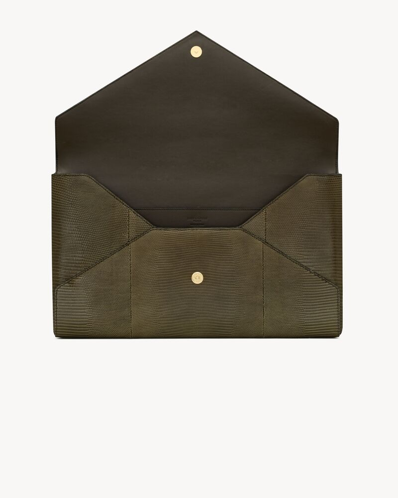 LETTER large pouch in lizard