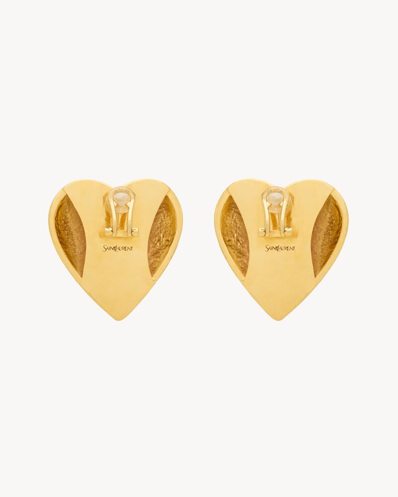 heart earrings in enamel