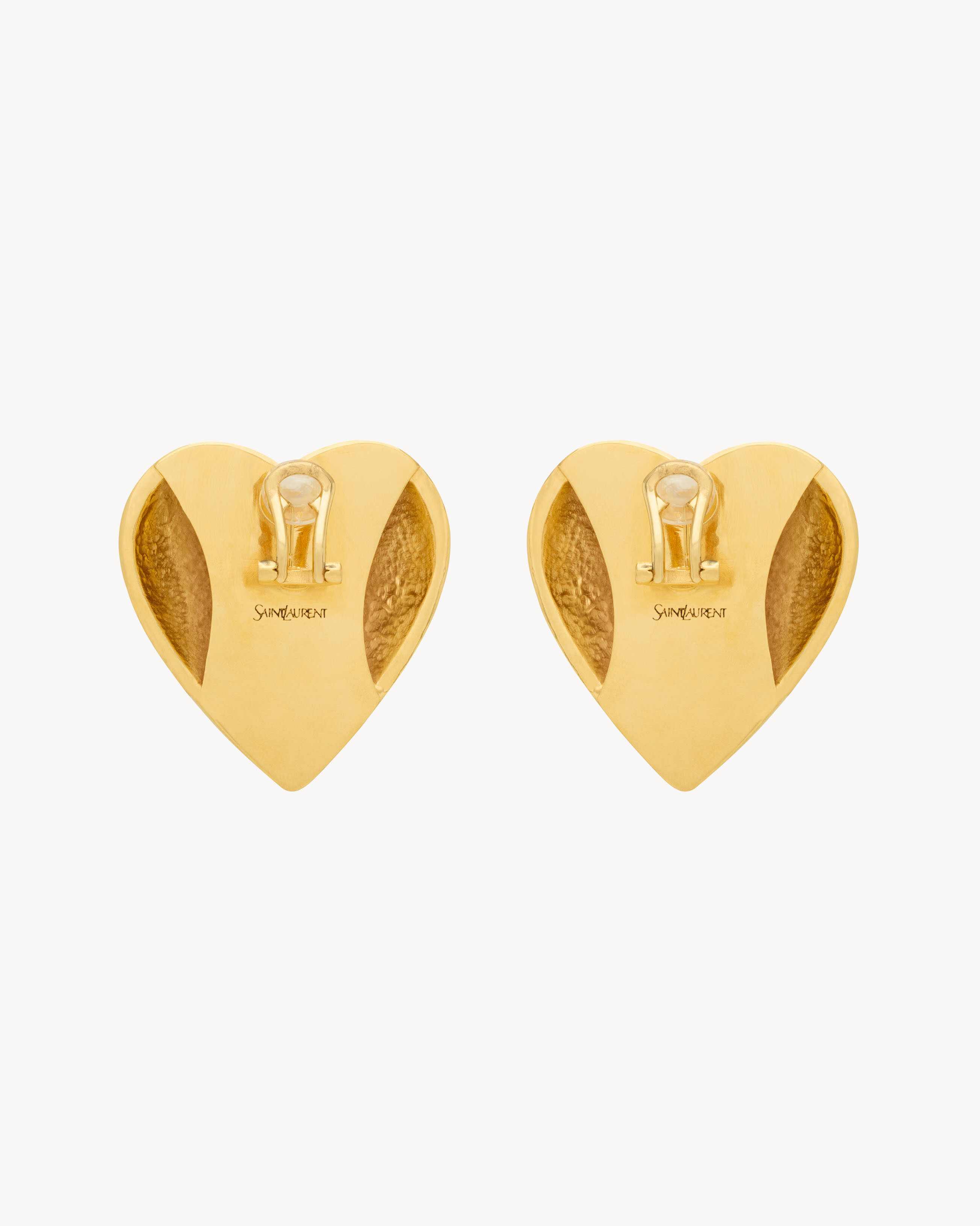 heart earrings in enamel