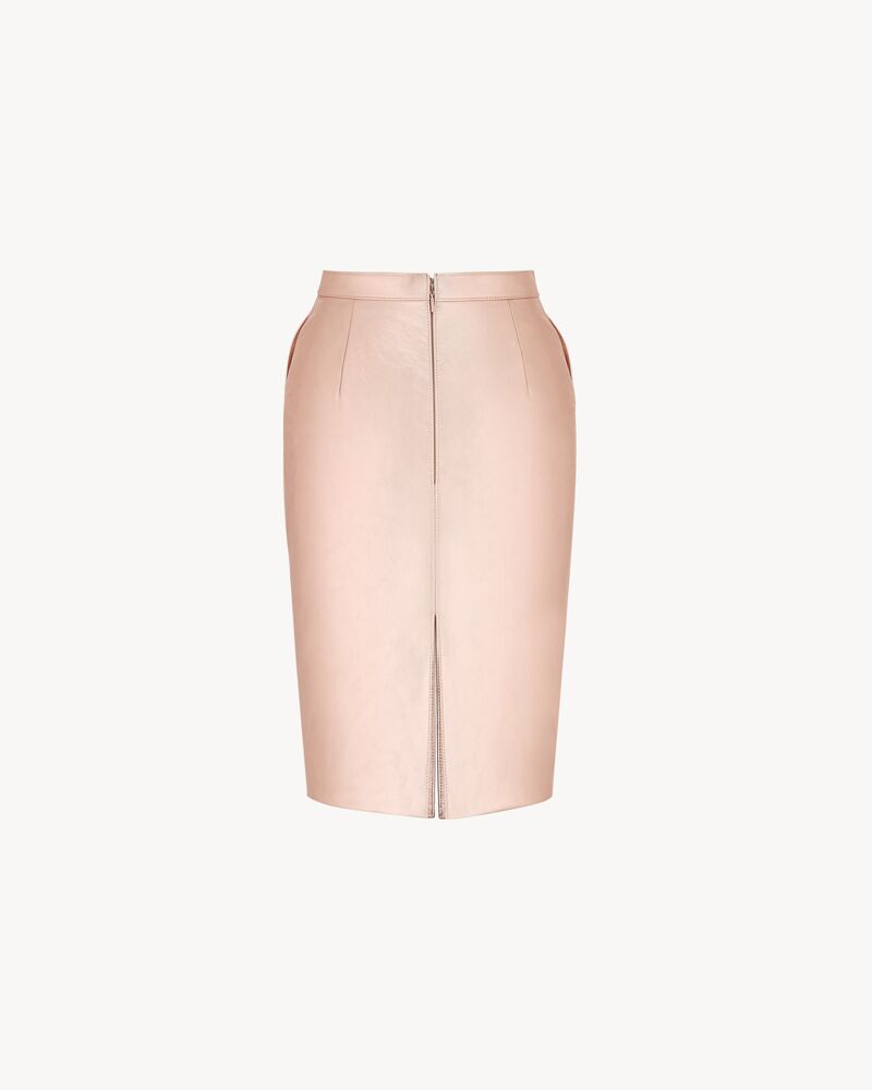 pencil skirt in metallic leather