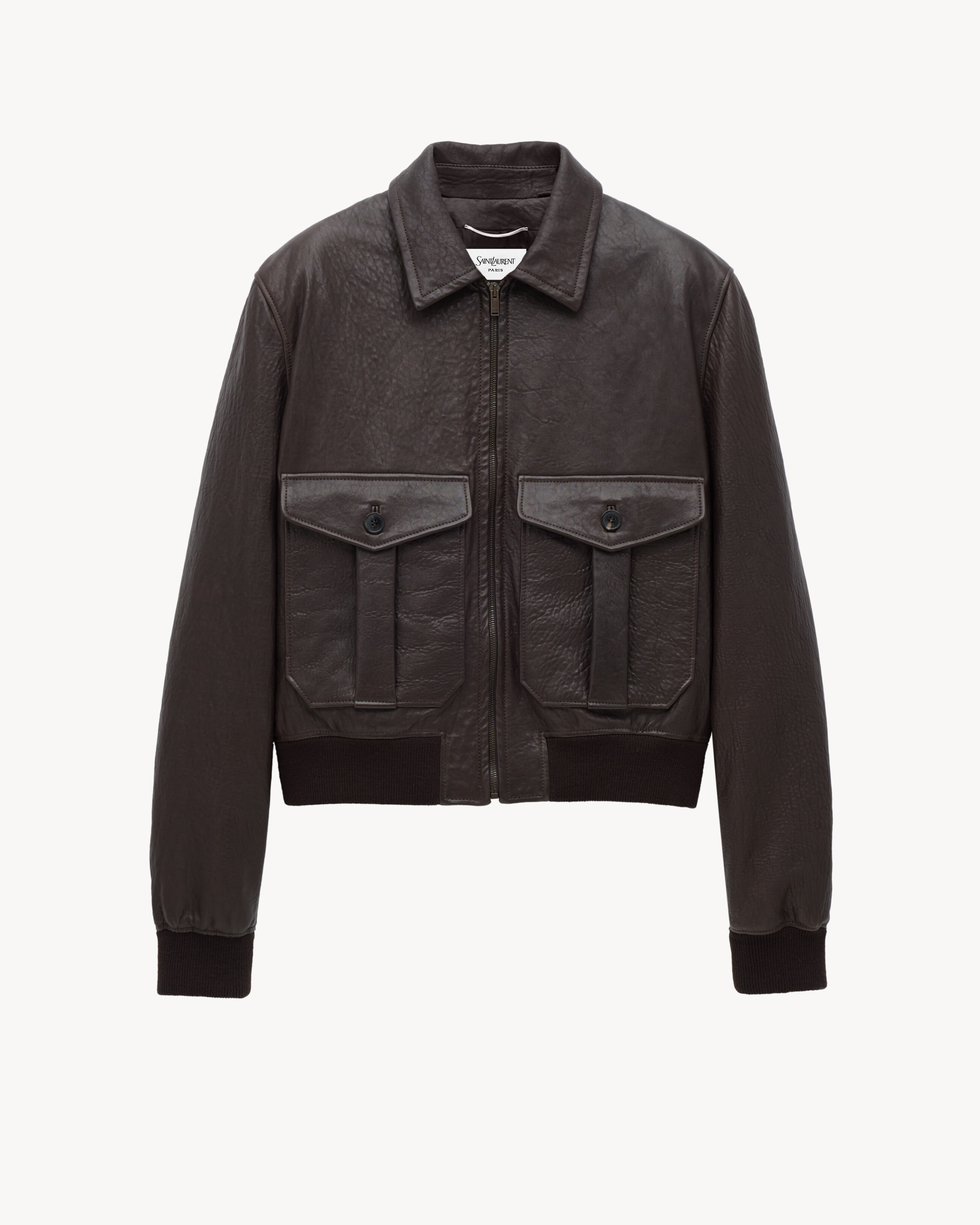 bomber jacket in bubbled lambskin and shearling